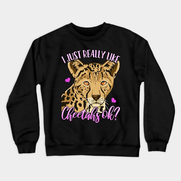 Cheetah Cheetah Lover Crewneck Sweatshirt by CreativeGiftShop